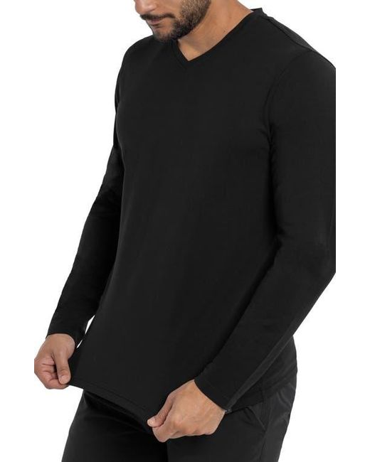 Xray Jeans Black V-Neck Long Sleeve T-Shirt for men