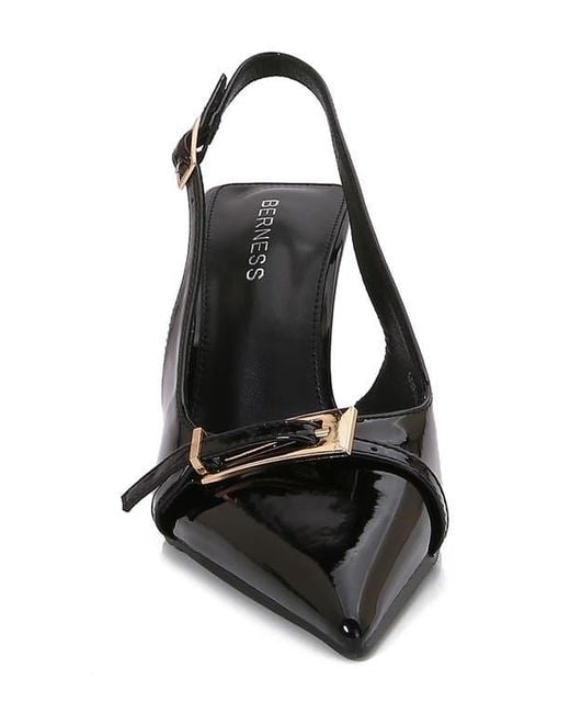 BERNESS Black Coraline Pointed Toe Slingback Pump