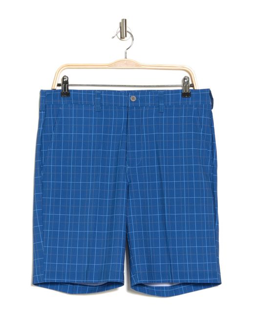 PGA TOUR Blue Plaid Golf Shorts for men