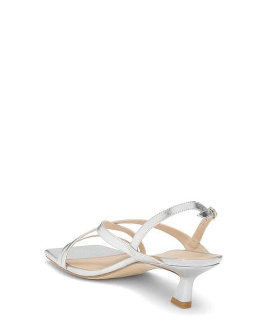 Stuart Weitzman White Oasis 50 Slingback Sandal