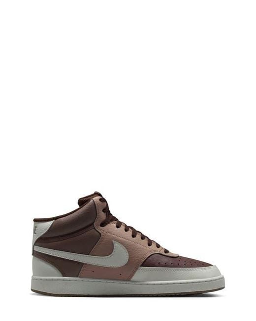 Nike Brown Court Vision Mid Next Nature Mid Top Sneaker for men