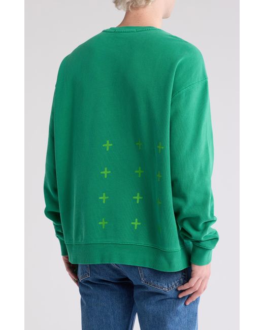 Ksubi Green 4x4 Biggie Crew Cali Cotton Graphic Sweatshirt for men