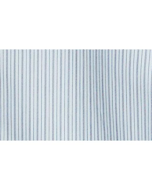 Wit & Wisdom Blue Stripe Cotton Blend Button-Down Shirt