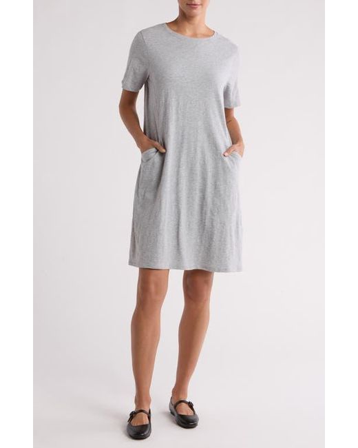 Eileen Fisher Boxy Organic Cotton T Shirt Dress in Gray Lyst