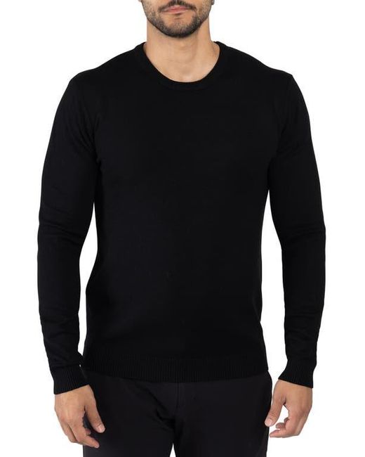 Xray Jeans Black Crewneck Knitted Viscose-Blend Pullover Sweater for men