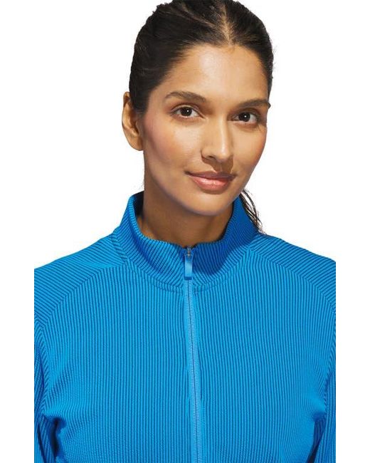 Adidas Blue Performance Textured Full Zip Jacket