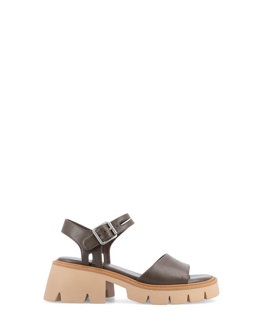 Journee Collection Gray Lug Platform Sandal