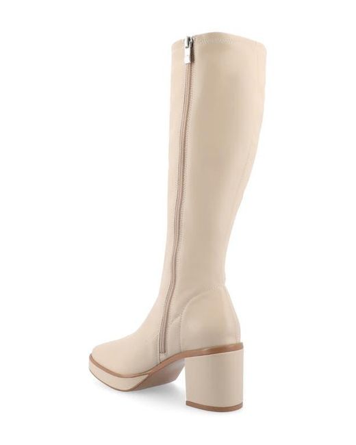 Journee Collection White Alondra Tru Comfort Foam Knee High Platform Boot