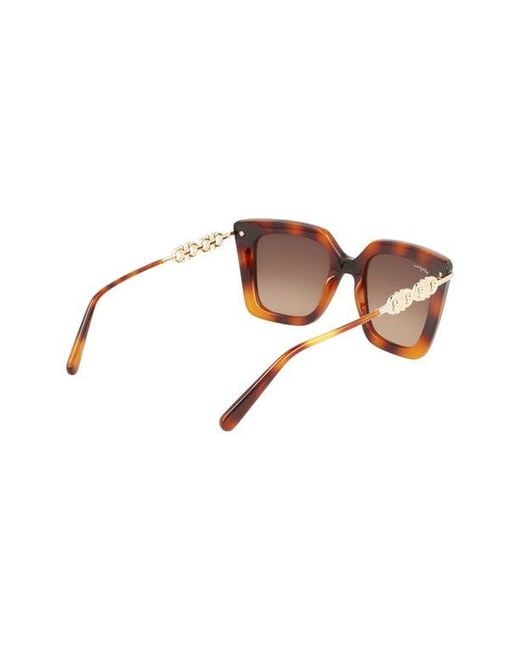 Ferragamo Brown Oversized Rectangular Sunglasses with Logo Hardware