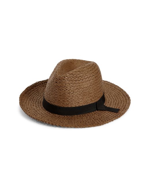 Nordstrom Brown Mixed Media Panama Hat