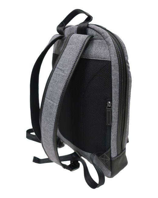 Boconi Gray Recycled Polyester & Leather Backpack for men