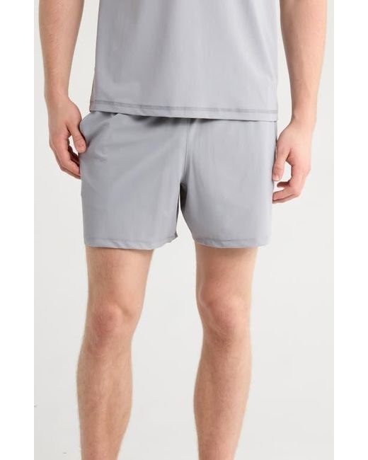 90 Degrees Gray Warp Five-Inch Active Shorts for men