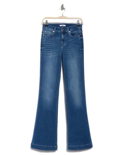 7 For All Mankind Blue Dojo Mid Rise Flare Jeans
