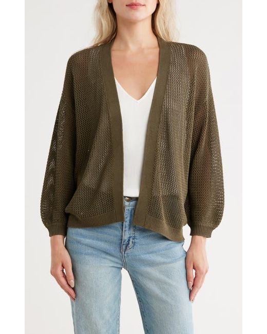Nordstrom Multicolor Open Stitch Front Cotton Cardigan