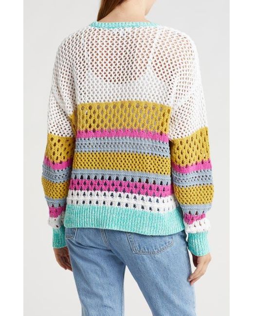 525 White Arya Cotton Openwork Sweater