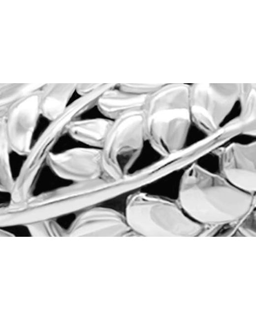 DEVATA White Sterling Silver Bali Leaf Bypass Ring