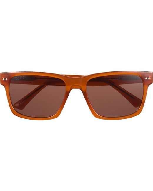 DIFF Brown Marco 56Mm Square Sunglasses for men