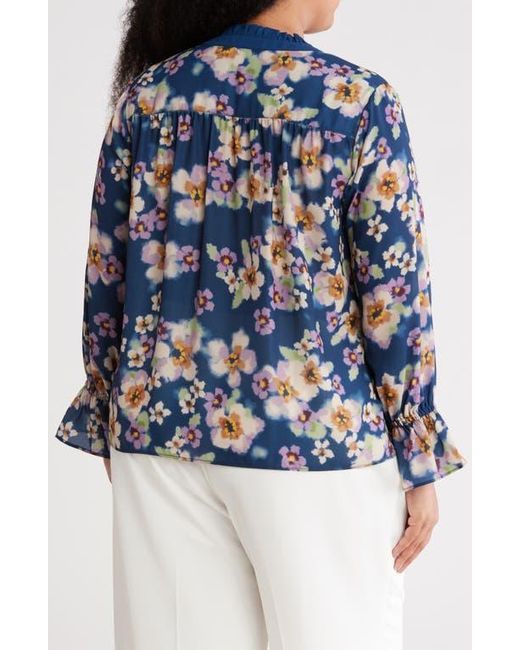 Gemma  Jane Blue Ruffle Long Sleeve Top