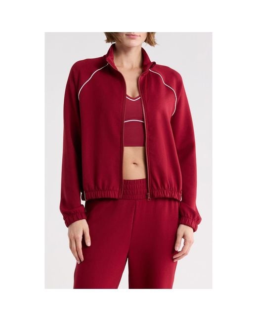 90 Degrees Red Softlite Moonlight Zip Bomber Jacket