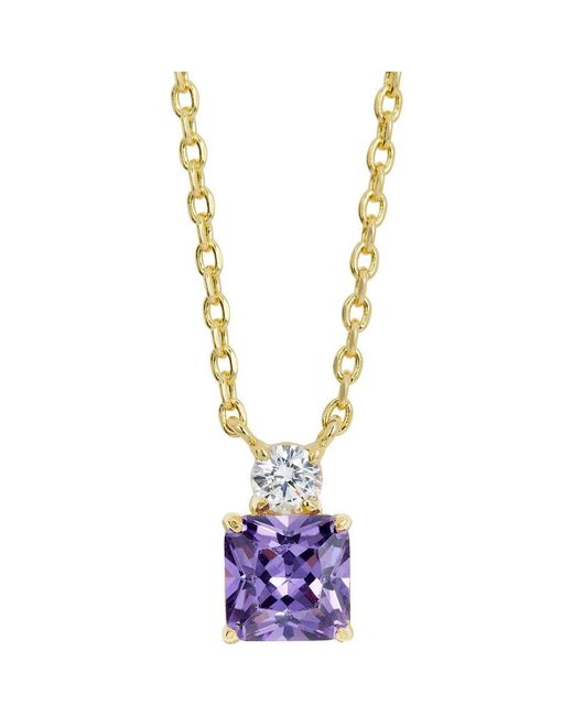 SAVVY CIE JEWELS Metallic Cubic Zirconia Birthstone Pendant Necklace