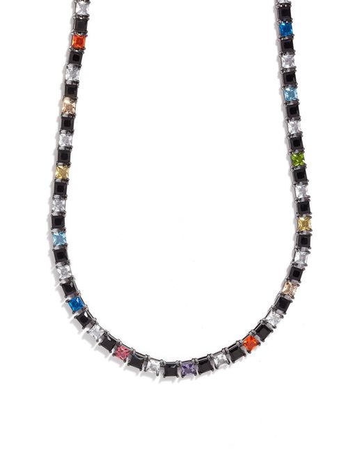 Kurt Geiger Multicolor Checkerboard Crystal Collar Necklace In Multi At Nordstrom Rack