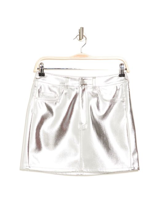 French Connection White Metallic Miniskirt