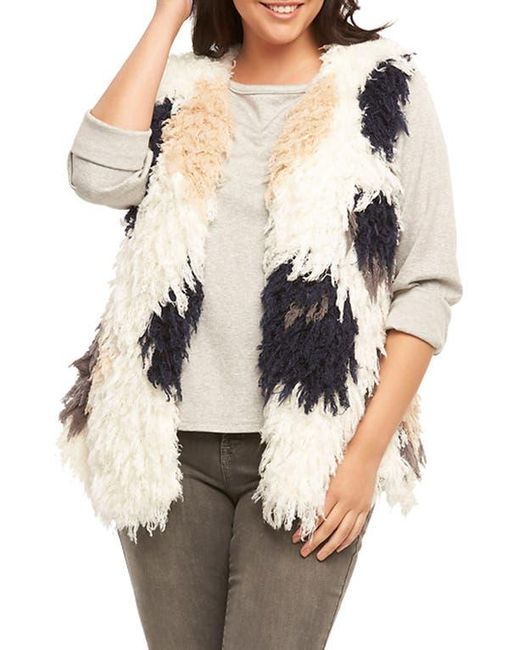 Tart Collections Natural Mave Spot Shaggy Faux Fur Vest