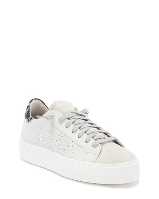 P448 White Thea Platform Leopard-Print Sneakers