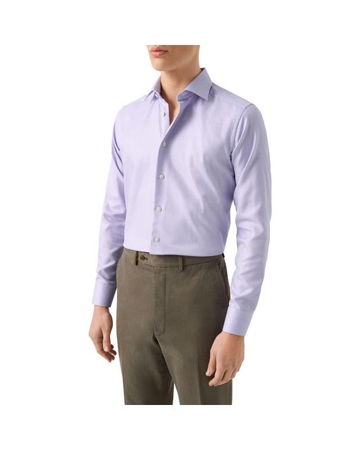 slim fit dress slacks Eton Contemporary Fit Pleated Dress Shirt White