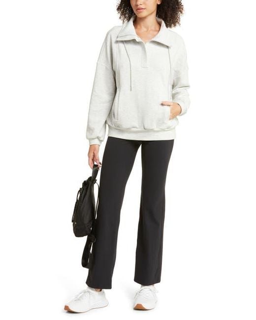 Zella Gray Cozy Half Zip Pullover Sweatshirt