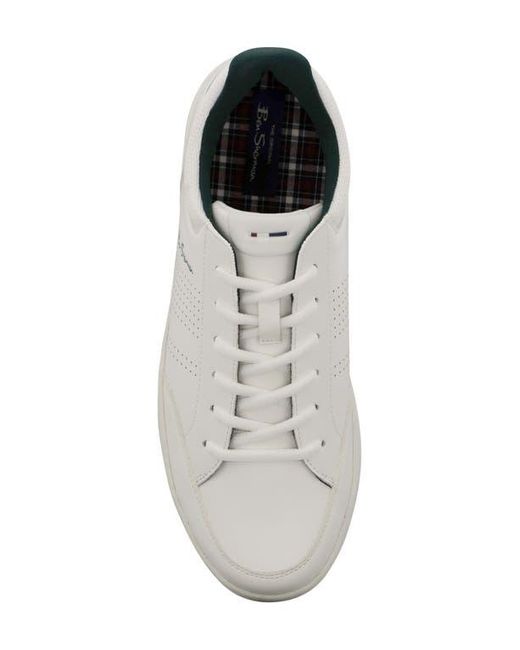 Ben Sherman White Centre Perforated Sneaker for men