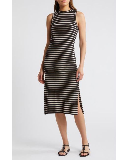 Rails Black Stripe Cotton Midi Tank Dress