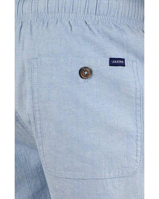 Jachs New York Blue Stretch Chambray Shorts for men