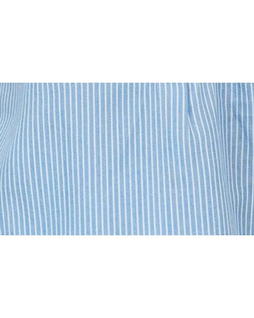 Blu Pepper Blue Button Up Stripe Top