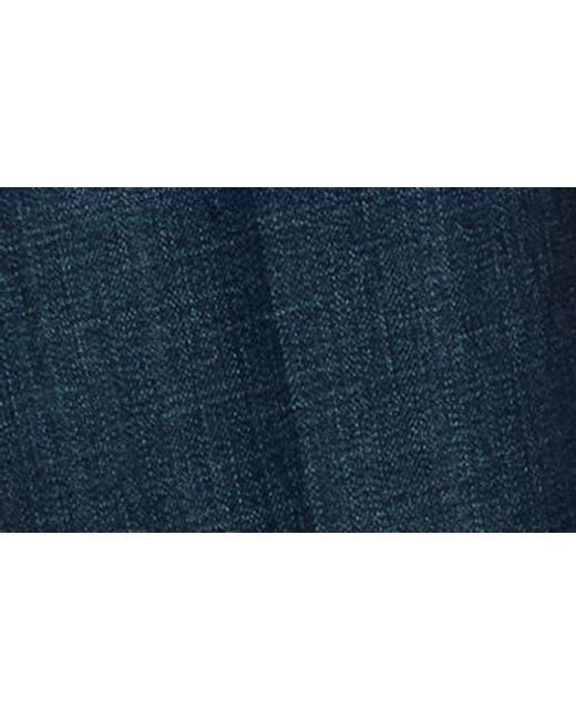 L'Agence Blue Ruth High Waist Raw Hem Straight Leg Jeans