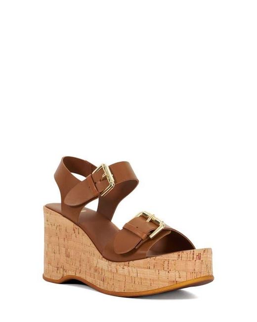 Dune Brown Kamia Platform Wedge Sandal