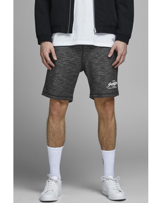 Download Jack & Jones Melange Style Sweat Shorts in Black for Men ...