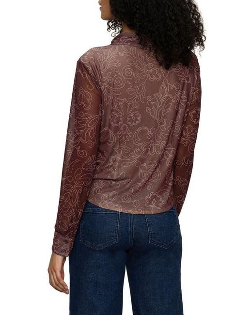Sanctuary Red Mesh Button-Down Shirt
