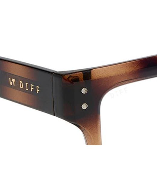DIFF Brown Cade 52Mm Square Light Blocking Glasses for men