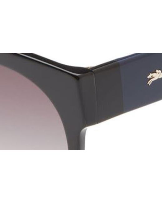Longchamp Black Gradient Round Plastic Sunglasses