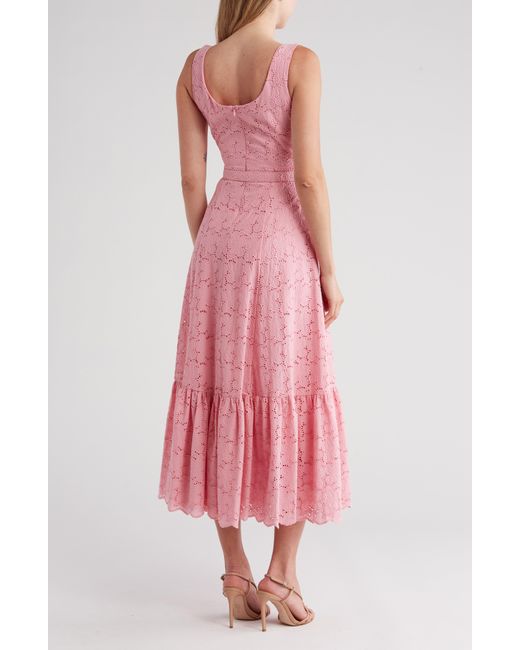 Taylor Dresses Pink Eyelet Embroidered Dress