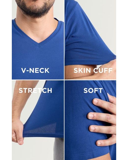 Xray Jeans Blue V-Neck Flex T-Shirt for men