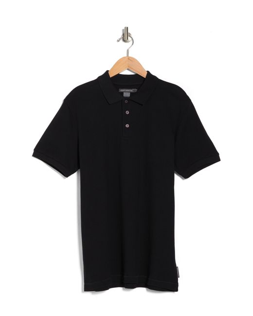 French Connection Black Popcorn Cotton Polo for men