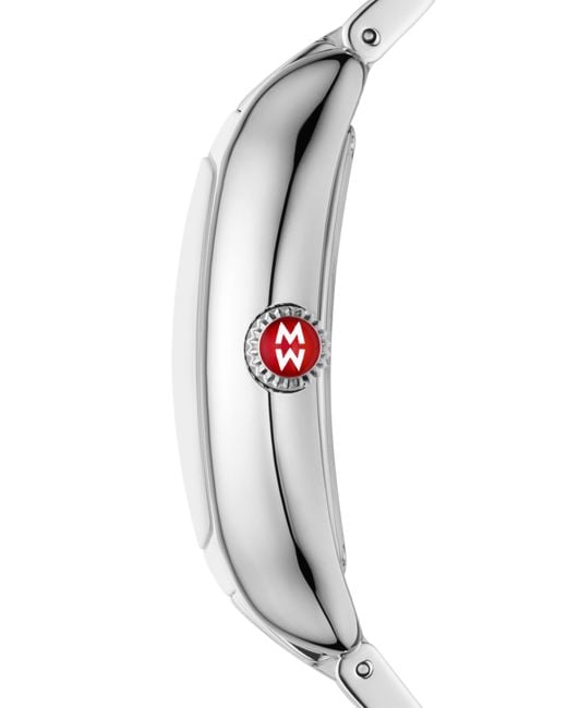Michele Metallic Cushion Diamond Bracelet Watch
