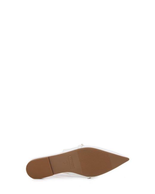 BERNESS White Reina Slingback Flat