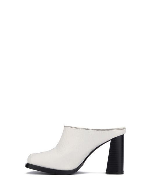 Olivia Miller White Square Toe Mule