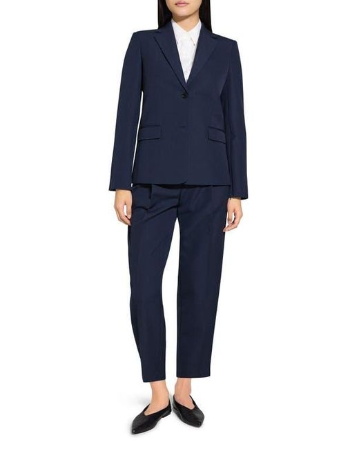 Theory Blue Zip Sleeve Wool Blend Jacket