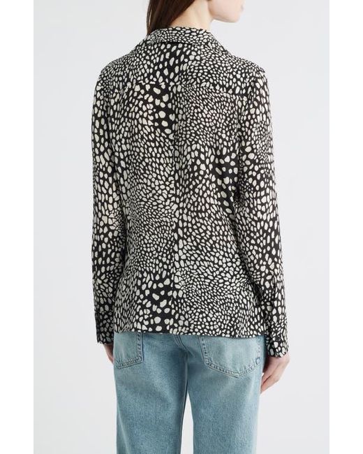 Rag & Bone Black Sade Printed Button-Up Shirt