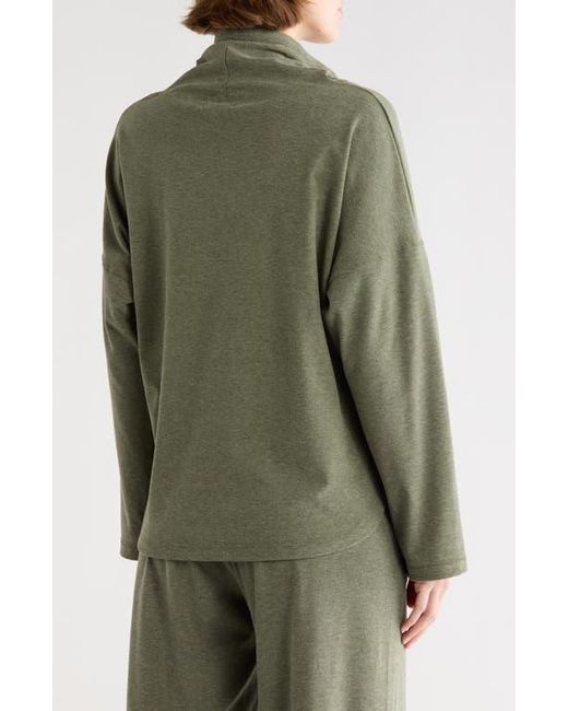 Max Studio Green Funnel Neck Pullover