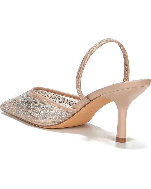BERNESS Natural Cara Rhinestone Mesh Pump